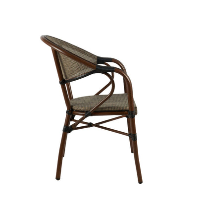 Silla Bistro Parisina Textileno con reposabrazos - Beige