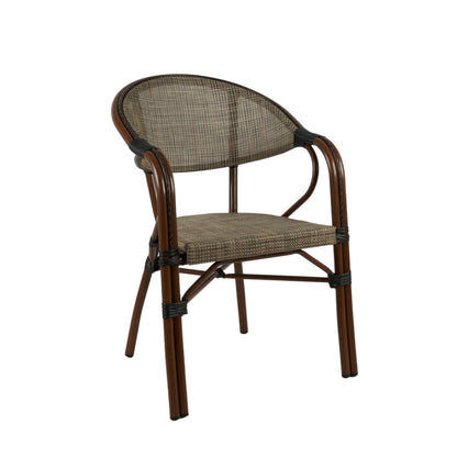 Silla Bistro Parisina Textileno con reposabrazos - Beige