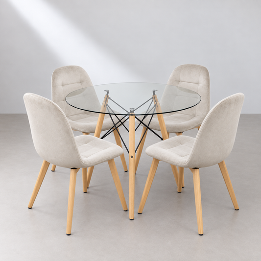 Comedor Redondo Capitoné 80cm
