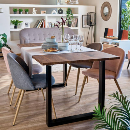 Mesa de Comedor Estilo Industrial 140x90 - Walnut