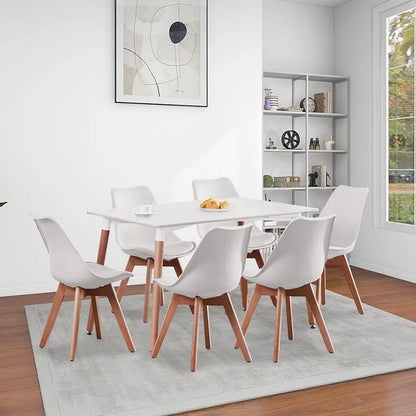Comedor Nórdico Tulip Rectangular 6P