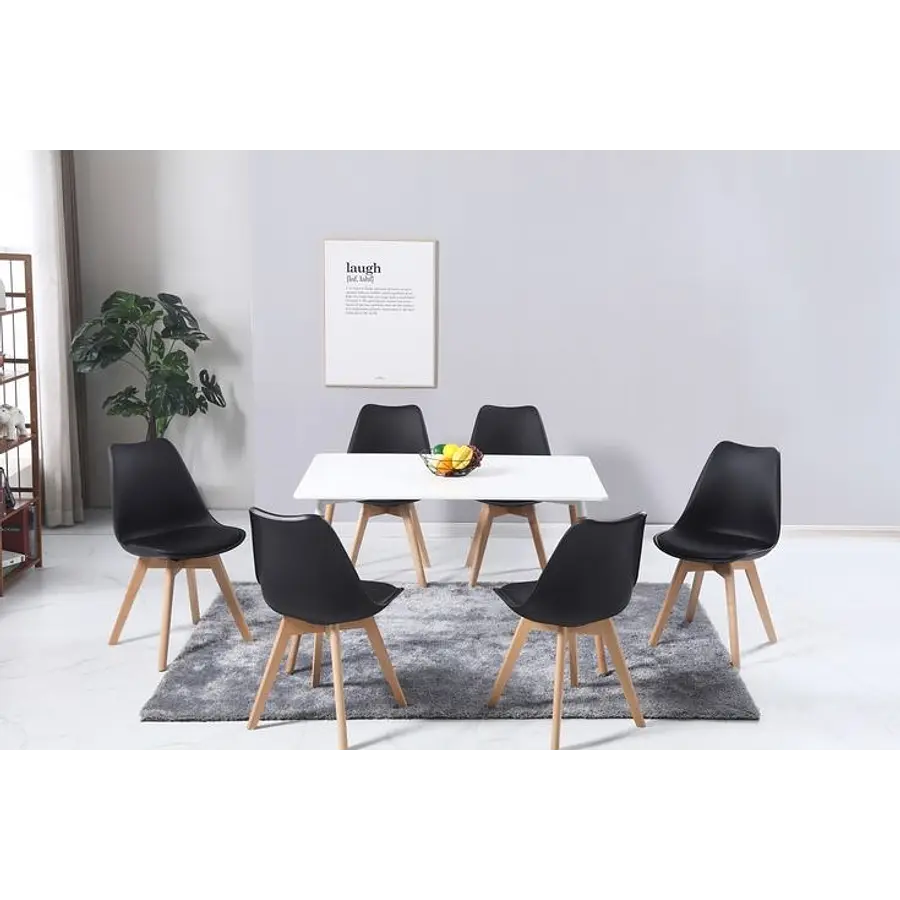 Comedor Nórdico Tulip Rectangular 6P