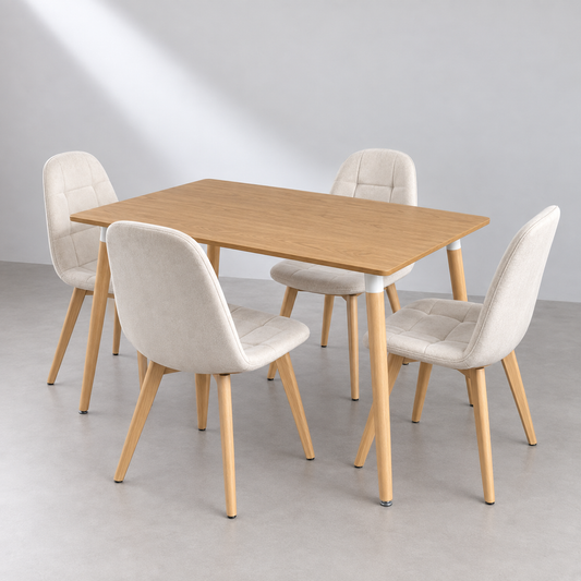 Comedor Rectangular Capitoné Terciopelo 4P