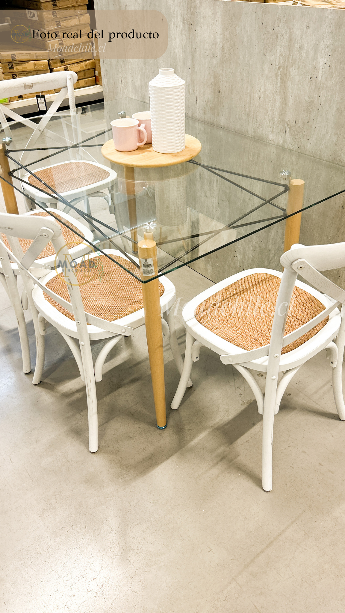 Comedor Crossback Glass 4P