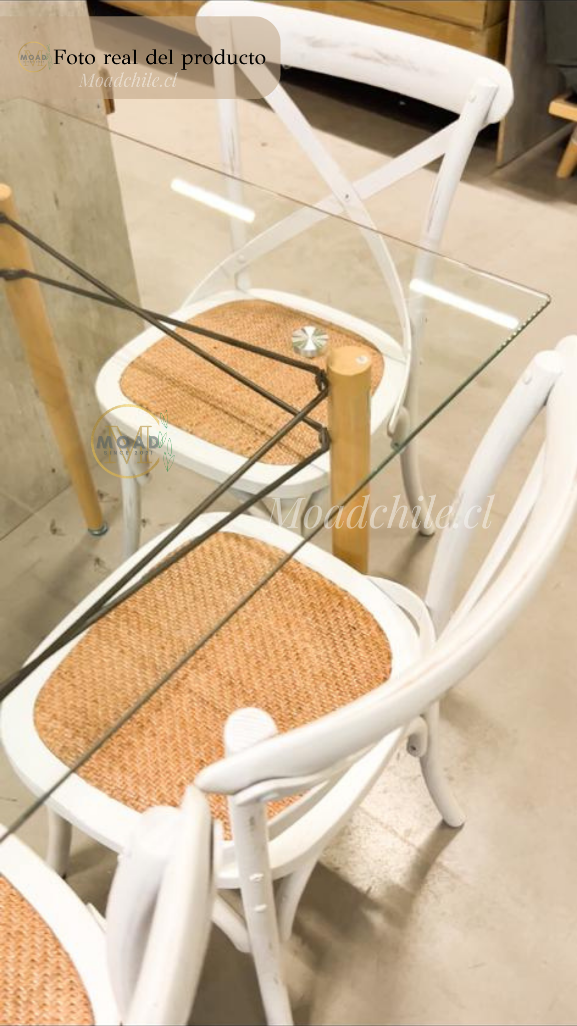 Comedor Crossback Glass 4P