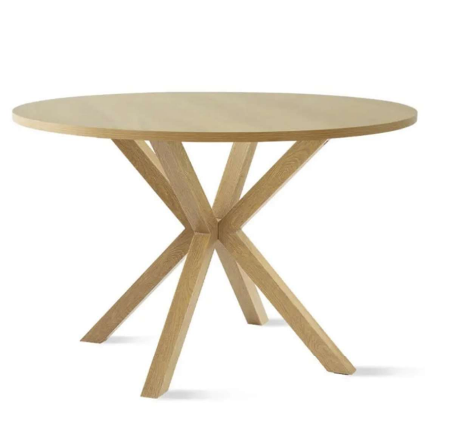 Mesa de Comedor Redonda Cross 100cm - Cubierta de Madera