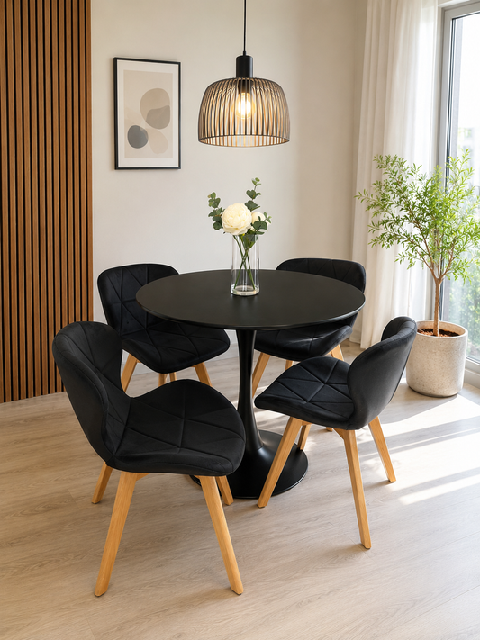 Comedor Tulip Black Velvet 80cm