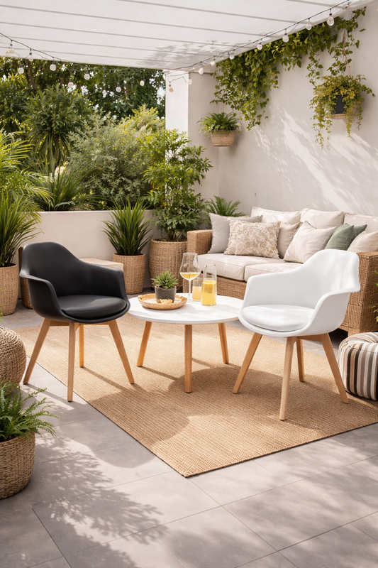 Butaca Eames con Cojin y patas de Madera
