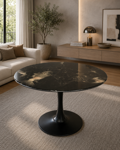 Mesa Tulip Stone Matizado 100cm