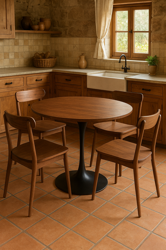 Mesa Tulip 120cm Walnut-Black