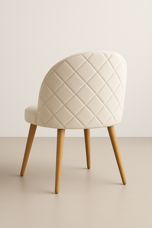 Pack 4 Sillas Gabrielle Terciopelo Diseño con Rombos (Patas Simil Madera)