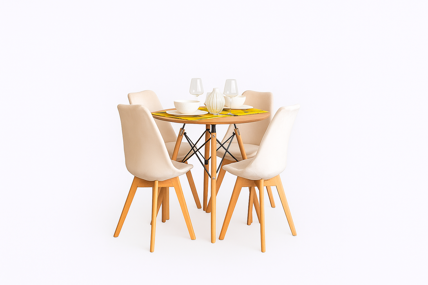 Comedor Eames Soft Tulip 4 personas
