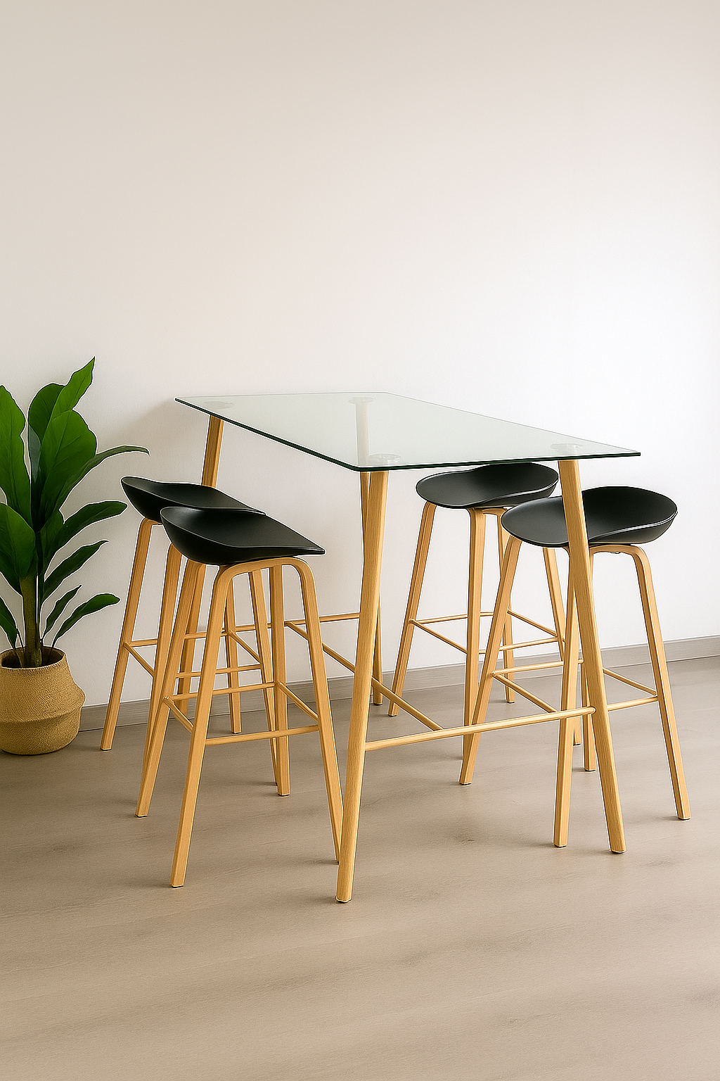Comedor Alto estilo Bar Lyon Cuppy 4P Vidrio
