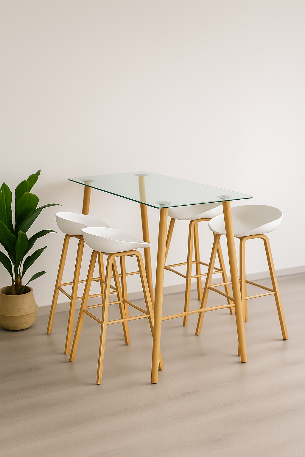 Comedor Alto estilo Bar Lyon Cuppy 4P Vidrio
