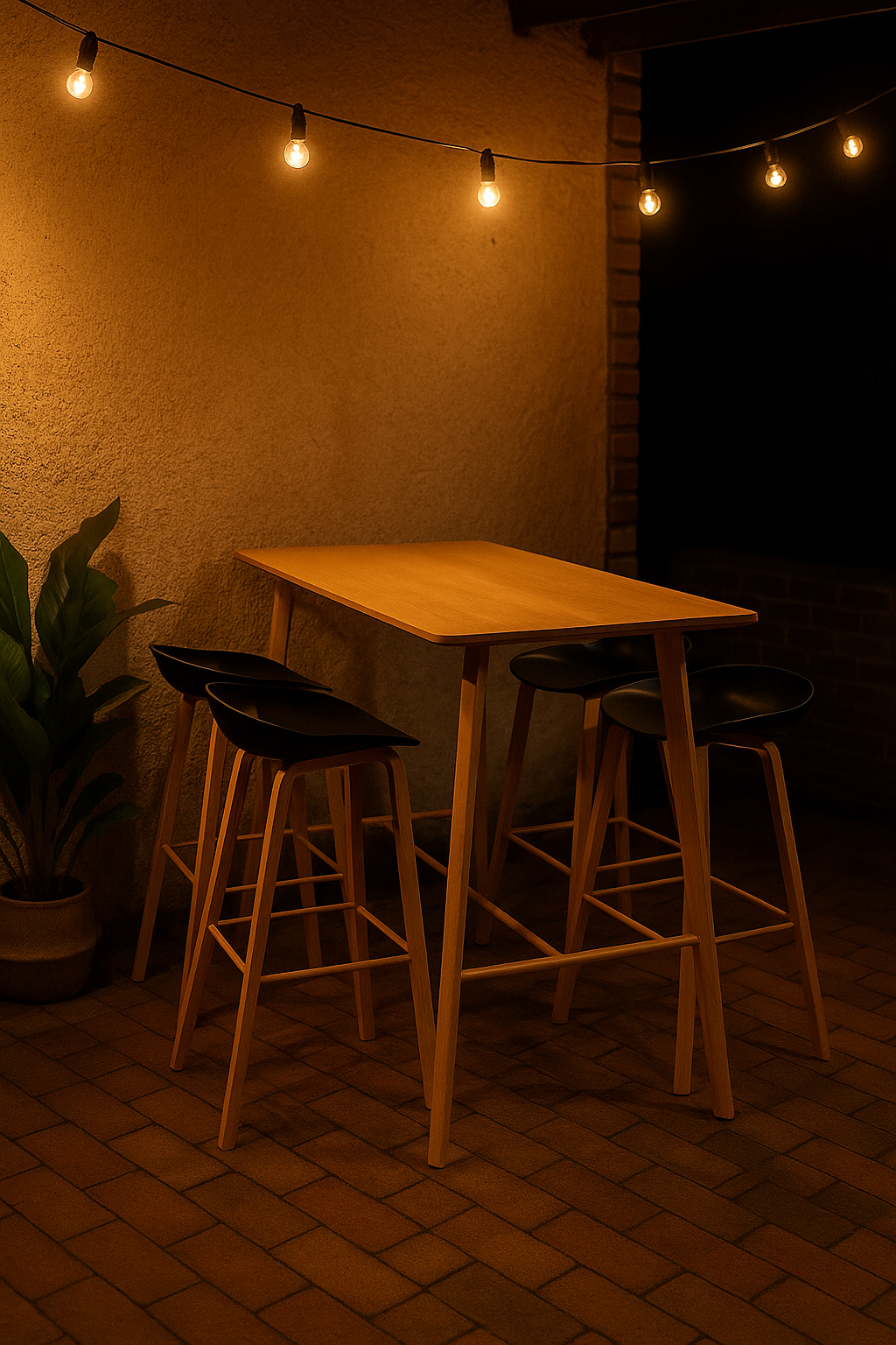Comedor Alto estilo Bar Lyon Cuppy 4P Wood