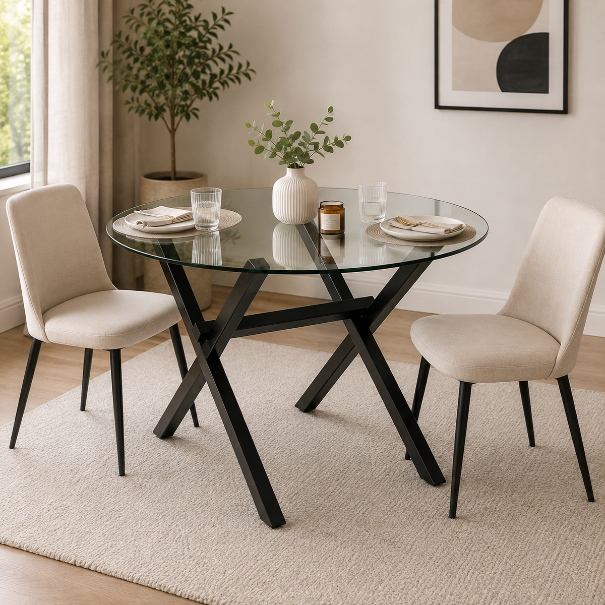 Mesa de Comedor Bursa Black Redonda 120cm