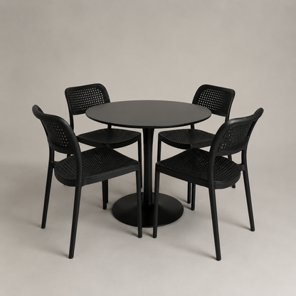 Comedor Tulip Hoffman All Black 4P