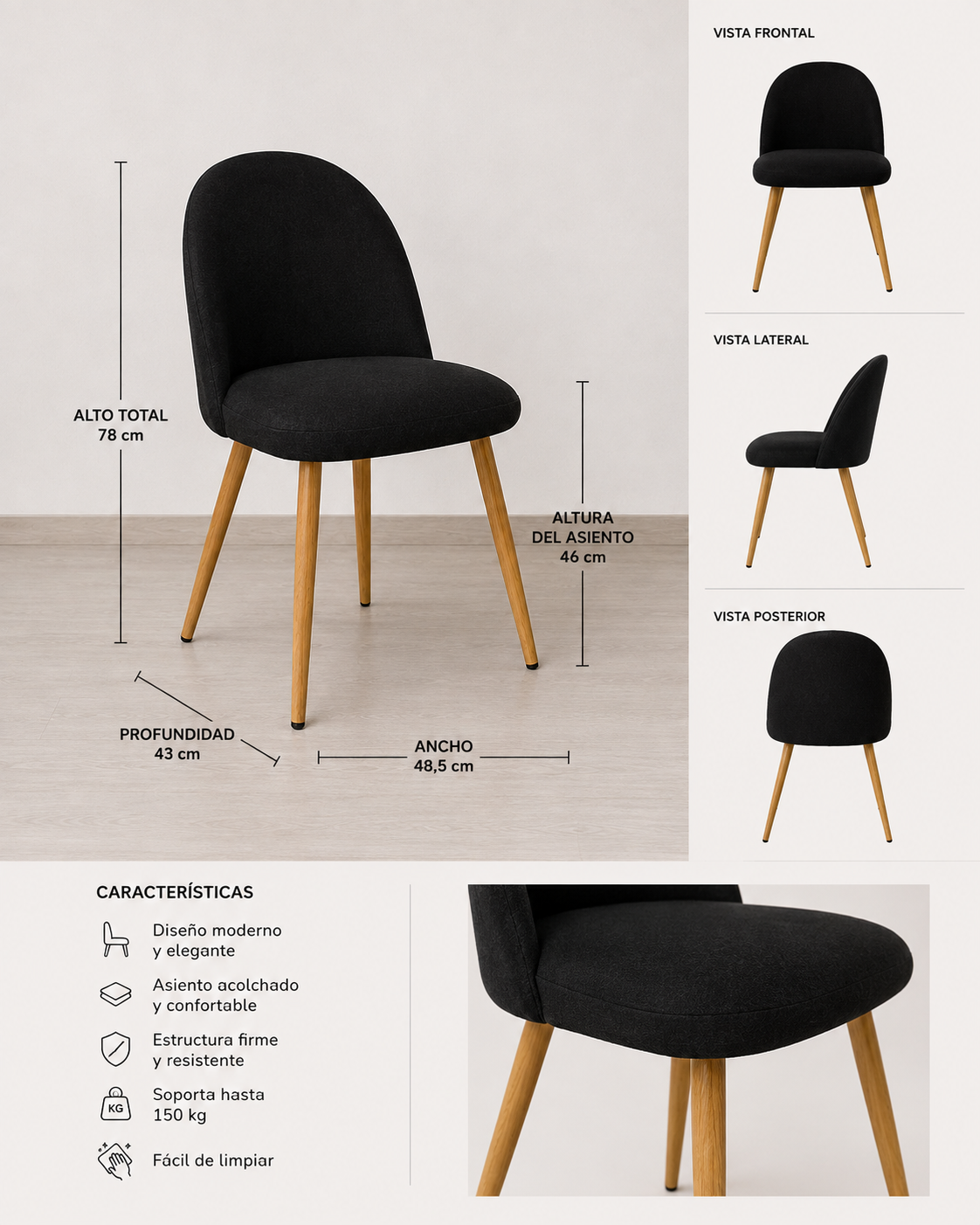 Comedor Gabrielle Vema  Oklahoma Lino 4P