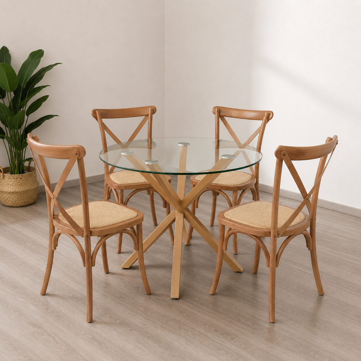 Comedor Crossback Manhattan para 4 personas