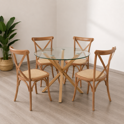 Comedor Crossback Manhattan para 4 personas