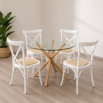 Comedor Crossback Manhattan para 4 personas