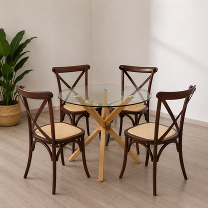 Comedor Crossback Manhattan para 4 personas