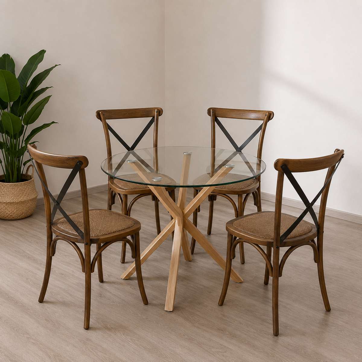Comedor Crossback Manhattan para 4 personas