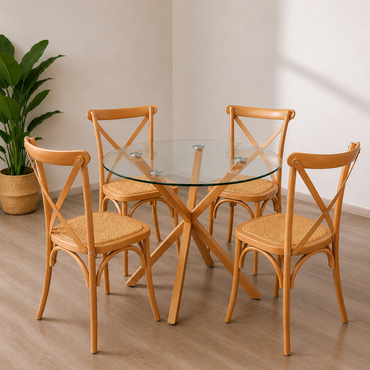 Comedor Crossback Manhattan para 4 personas