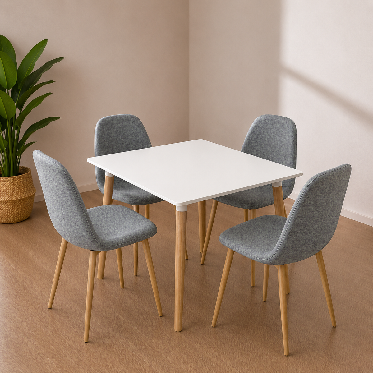 Comedor Eames Paris cuadrado lino