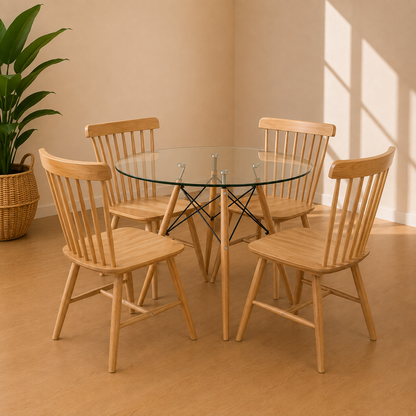 Comedor Alpes Redondo Windsor Madera 4P