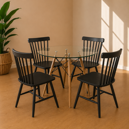 Comedor Alpes Redondo Windsor Madera 4P