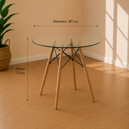 Comedor Alpes Redondo Windsor Madera 4P