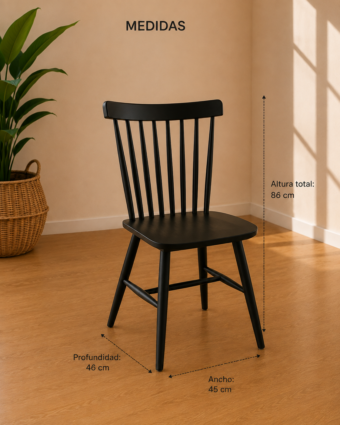 Comedor Alpes Redondo Windsor Madera 4P