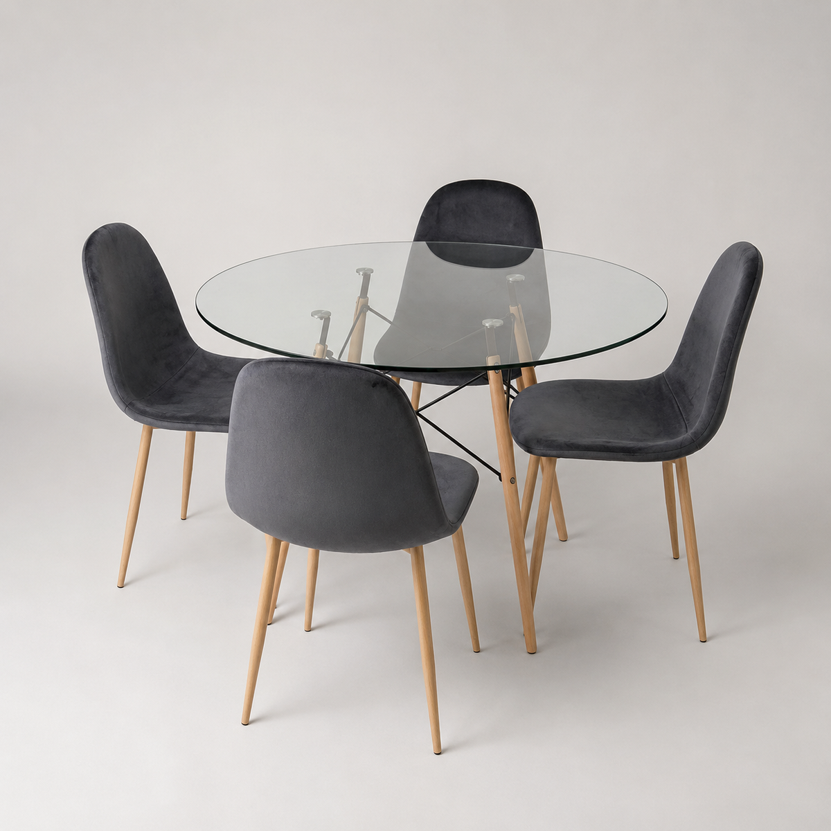 Comedor Eames Redondo Paris Terciopelo 100cm