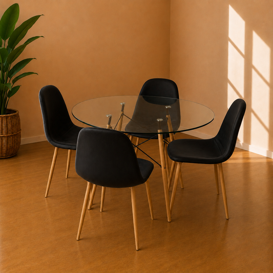 Comedor Eames Redondo Paris Terciopelo 100cm