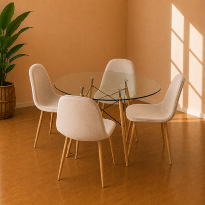 Comedor Eames Redondo Paris Terciopelo 100cm