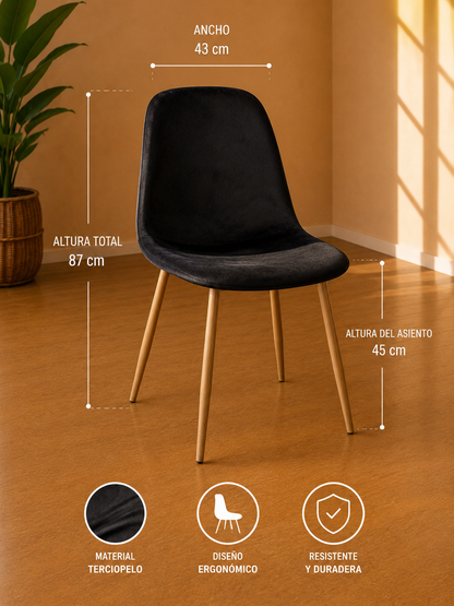 Comedor Eames Redondo Paris Terciopelo 100cm