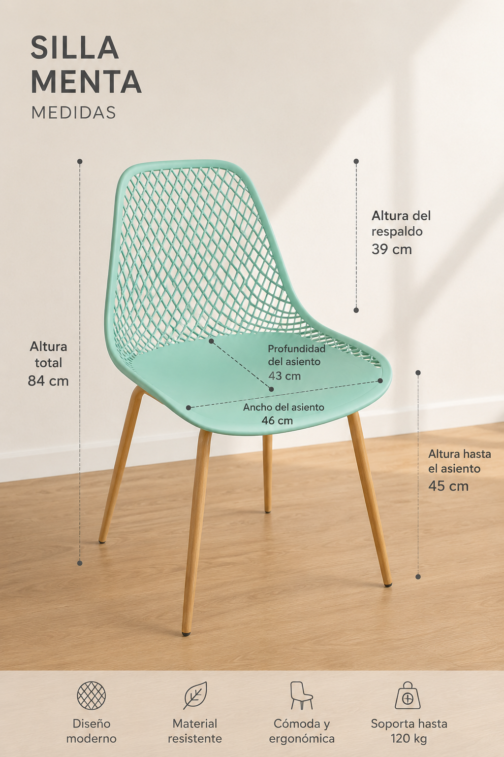 Comedor Helena Garden 80cm 4p
