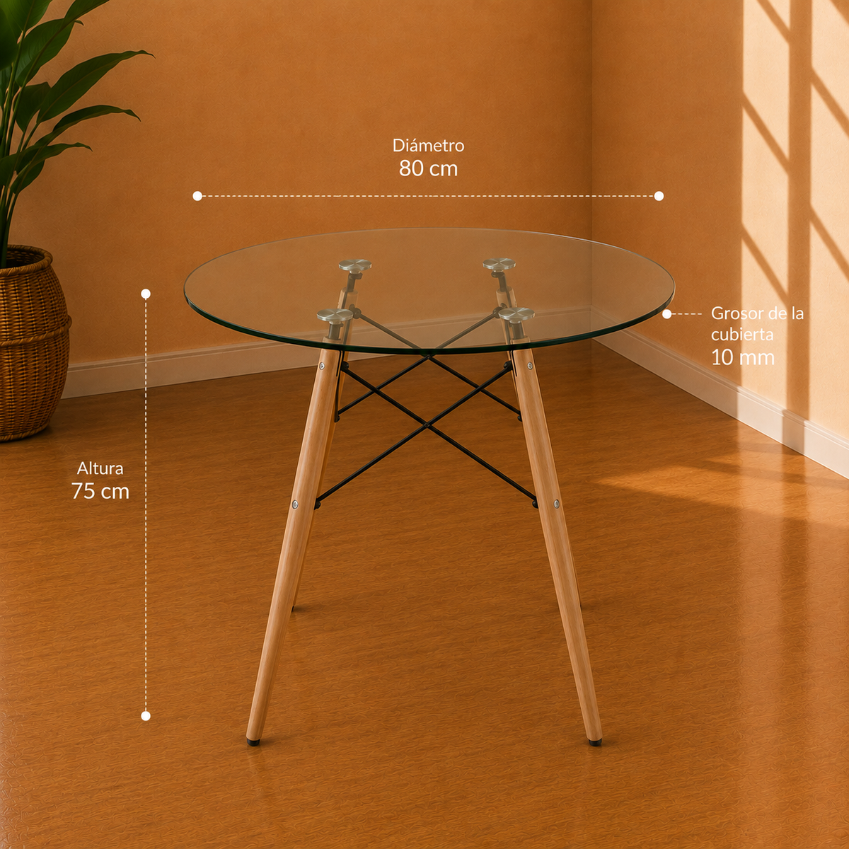 Comedor Helena Garden 80cm 4p