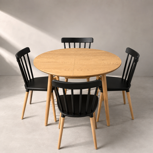 Comedor Extensible + 4 Sillas Windsor