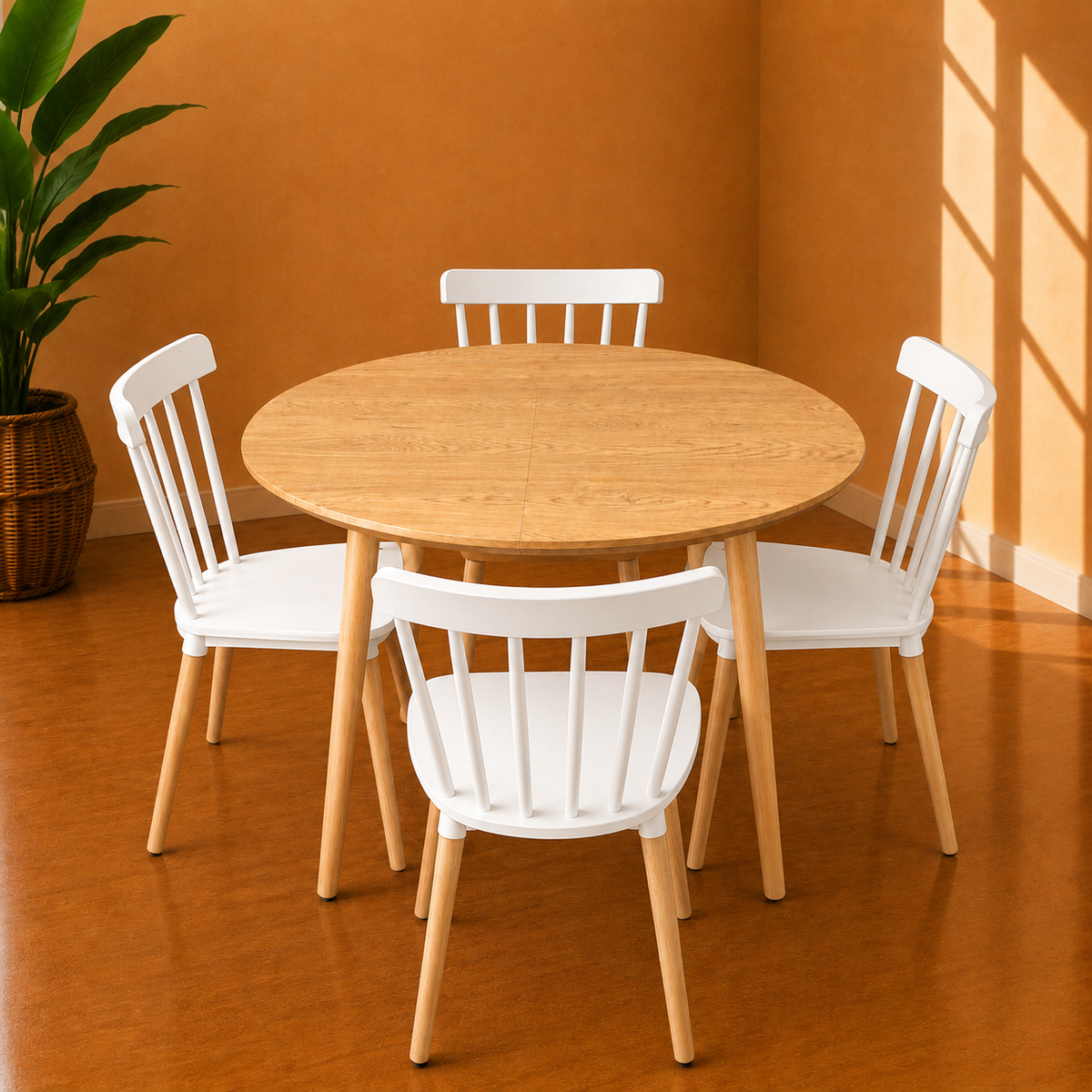 Comedor Extensible + 4 Sillas Windsor
