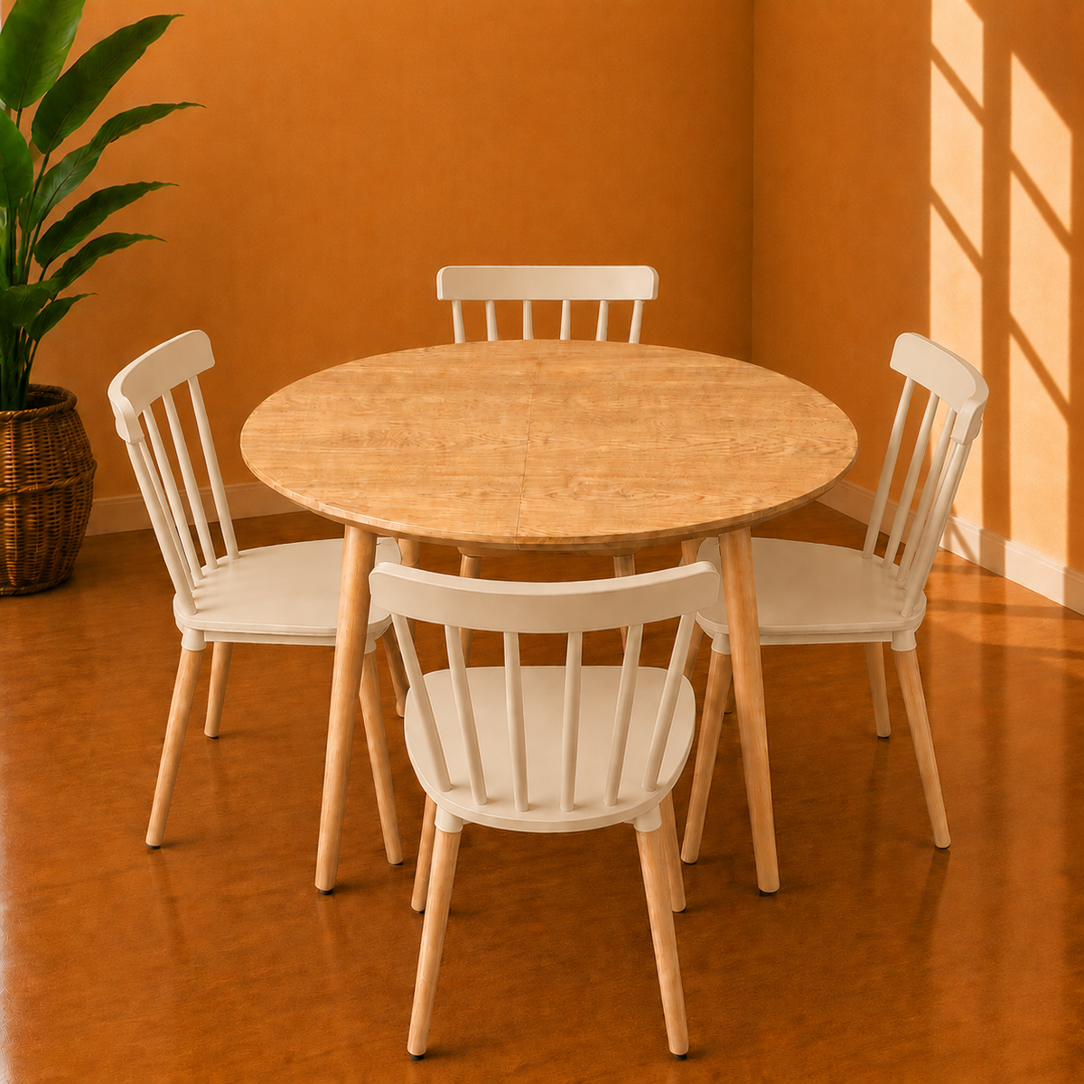 Comedor Extensible + 4 Sillas Windsor