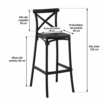 Taburete Crossback (65cm)