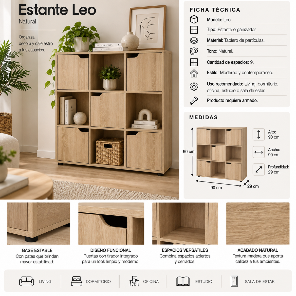 Estante Leo Natural