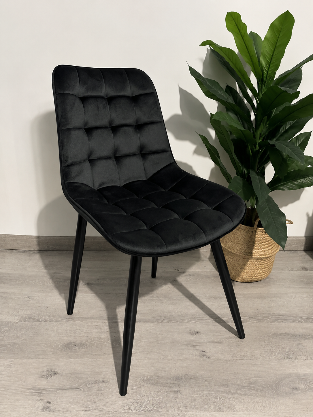 Pack 6 Sillas de Comedor Macron Terciopelo patas negras