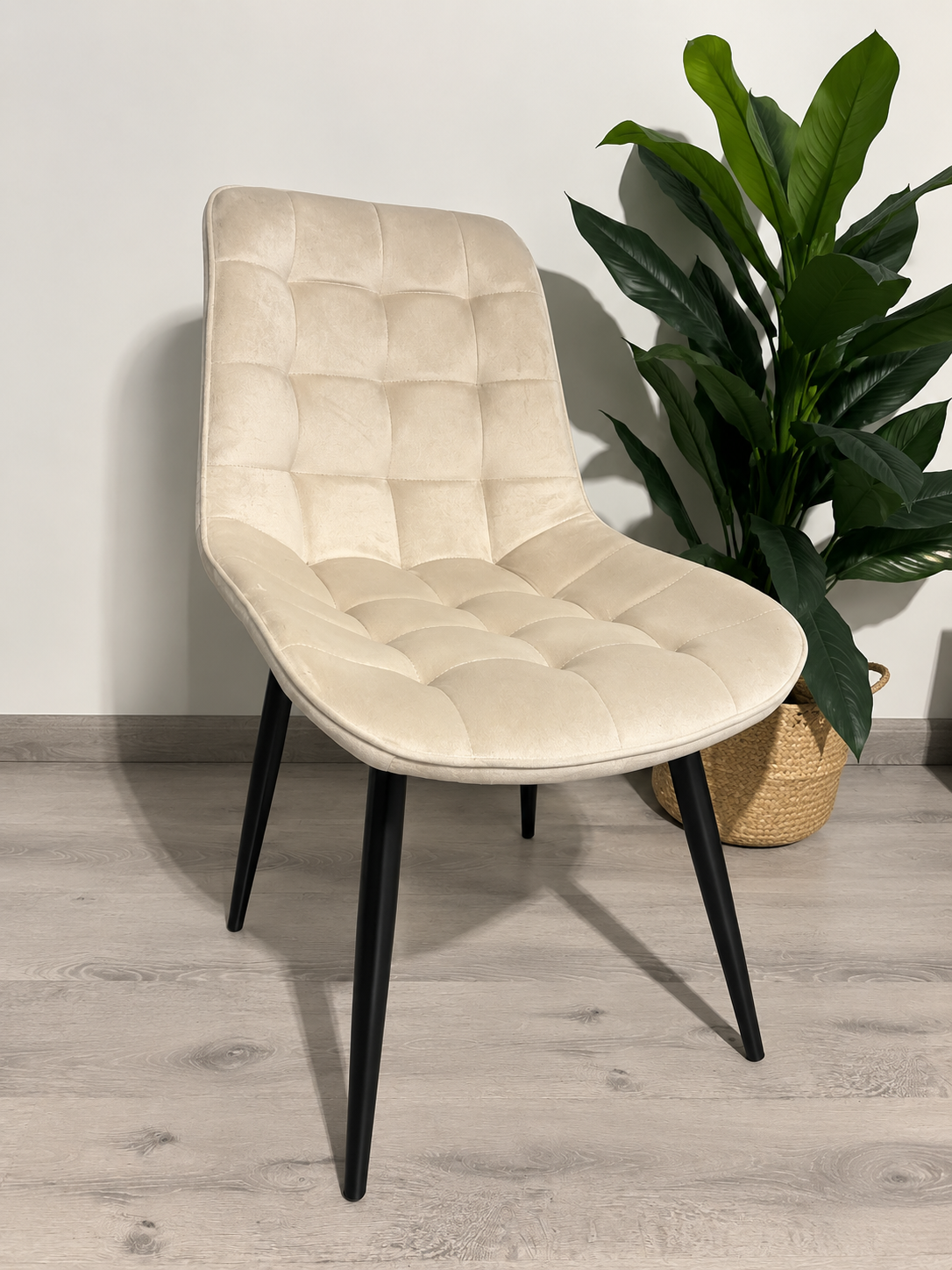 Pack 6 Sillas de Comedor Macron Terciopelo patas negras