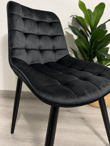 Pack 6 Sillas de Comedor Macron Terciopelo patas negras