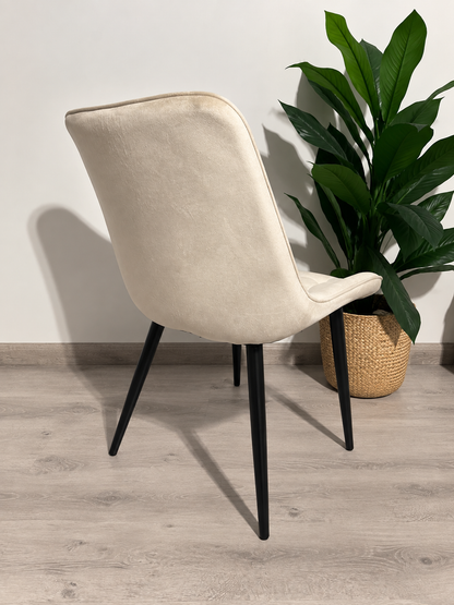 Pack 6 Sillas de Comedor Macron Terciopelo patas negras