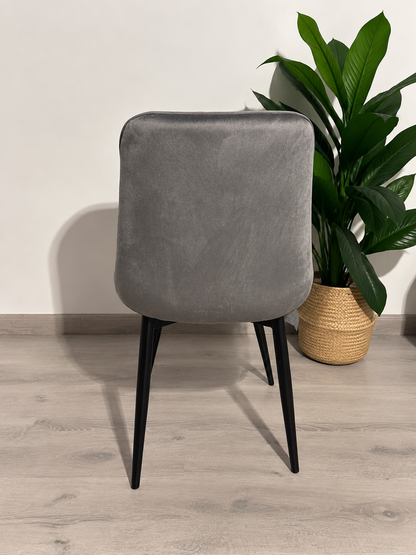 Pack 6 Sillas de Comedor Macron Terciopelo patas negras
