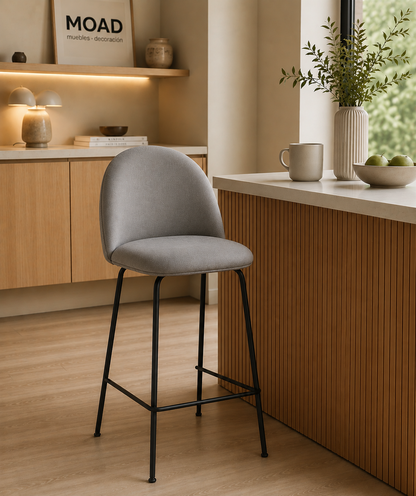 Taburete Tokio Felpa Black 66cm Diseño con rombo
